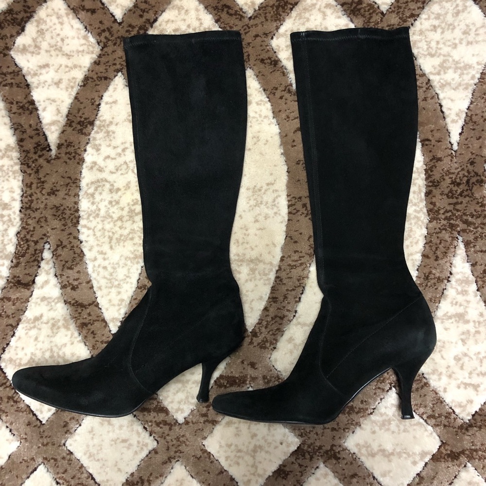 EUC 🌟STUART WEITZMAN 🌟TALL BLACK SUEDE BOOTS 🌟